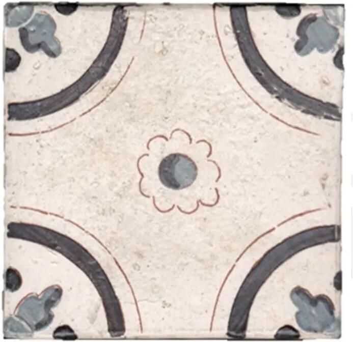 Terre d'Azur Tierra Royal wandtegel met decor 13x13cm wit per 22 stuks