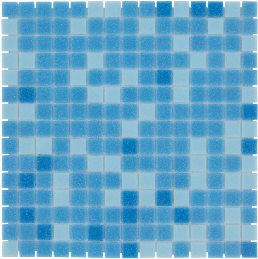 The Mosaic Factory Amsterdam vierkante glasmozaïek tegels 32x32 blauw mix
