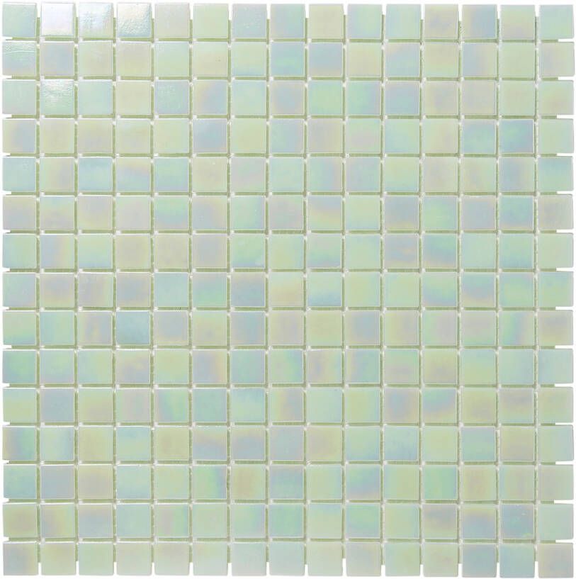The Mosaic Factory Amsterdam vierkante glasmozaïek tegels 32x32 lichtgroen parel