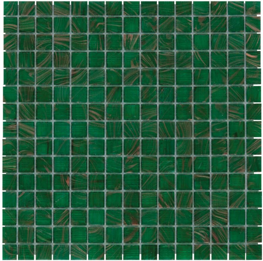 The Mosaic Factory Amsterdam vierkante glasmozaïek tegels 32x32 medium groen