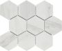 The Mosaic Factory Barcelona mozaïektegel 25.6x29.6cm wand en vloertegel Zeshoek Hexagon Porselein Carrara White Mat AMH95003 - Thumbnail 2