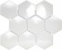 The Mosaic Factory Barcelona mozaïektegel 25.6x29.6cm wandtegel Zeshoek Hexagon Porselein White Glans AFH95051 - Thumbnail 2