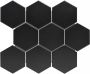 The Mosaic Factory Barcelona mozaïektegel 25.6x29.6cm wand en vloertegel Zeshoek Hexagon Porselein Black Mat AMH95317 - Thumbnail 2