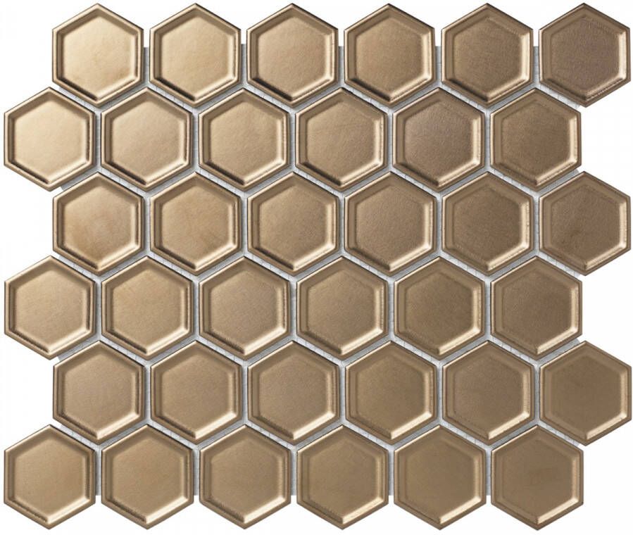 The Mosaic Factory Barcelona hexagon mozaïek tegels 28x33 bronze