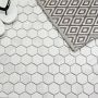 The Mosaic Factory Barcelona mozaïektegel 28.2x32.1cm wand en vloertegel Zeshoek Hexagon Porselein Carrara White Mat AMH13003 - Thumbnail 2