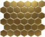 The Mosaic Factory Barcelona Mozaïektegel 5.1x5.9x0.6cm wandtegel -binnen zeshoek porselein mat goud metallic per matje AMH13GD - Thumbnail 2