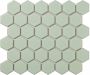 The Mosaic Factory Barcelona mozaïektegel 28.2x32.1cm wandtegel Zeshoek Hexagon Porselein Light Green Edge Glans AFH06052 - Thumbnail 2