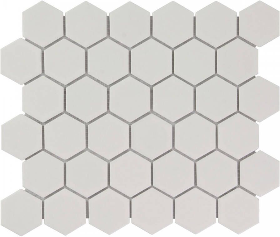The Mosaic Factory Barcelona hexagon mozaïek tegels 28x33 wit mat