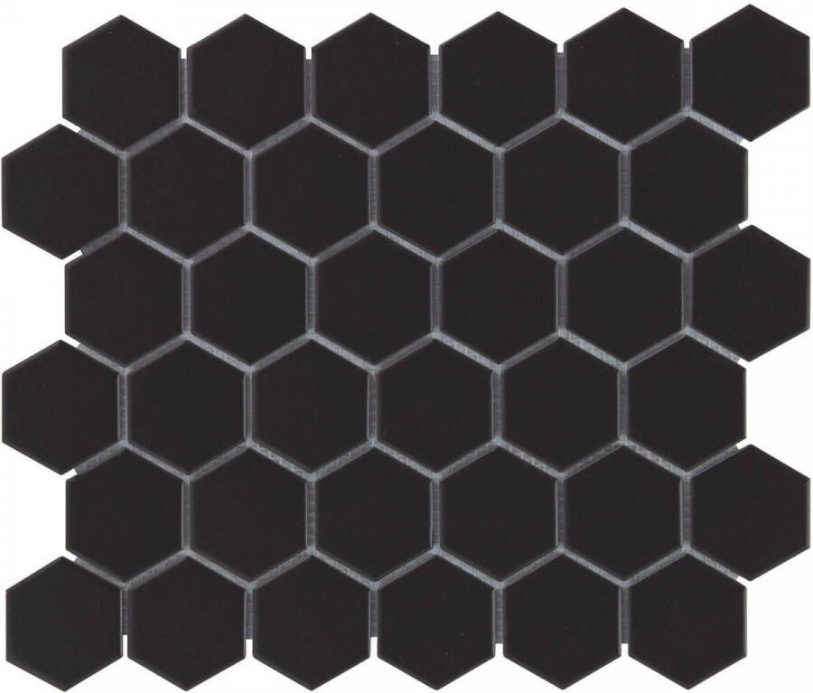The Mosaic Factory Barcelona hexagon mozaïek tegels 28x33 zwart