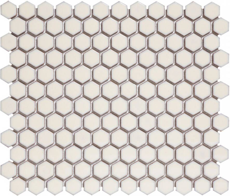 The Mosaic Factory Barcelona mini hexagon mozaïek tegels 26x30 wit mat