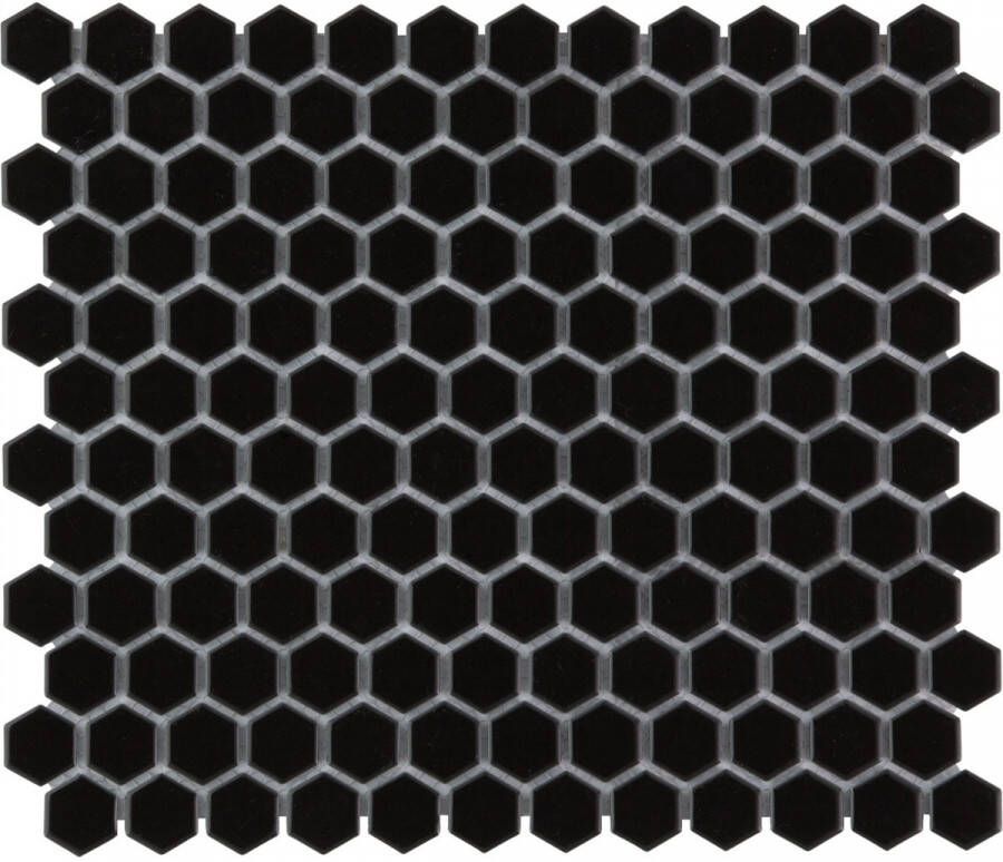 The Mosaic Factory Barcelona mini hexagon mozaïek tegels 26x30 zwart