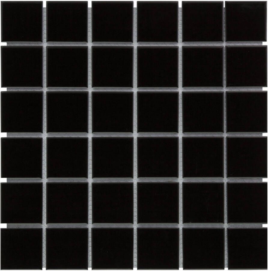The Mosaic Factory Barcelona vierkante mozaïek tegels 31x31 zwart