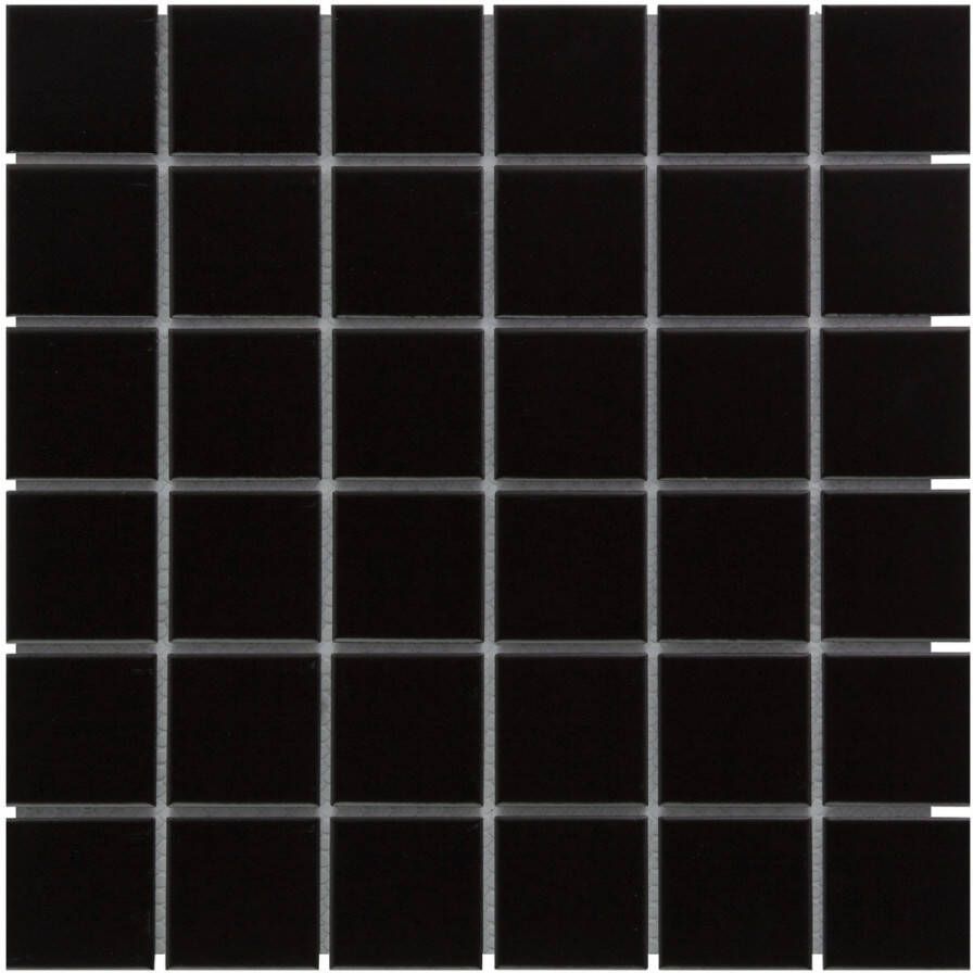 The Mosaic Factory Barcelona vierkante mozaïek tegels 31x31 zwart mat