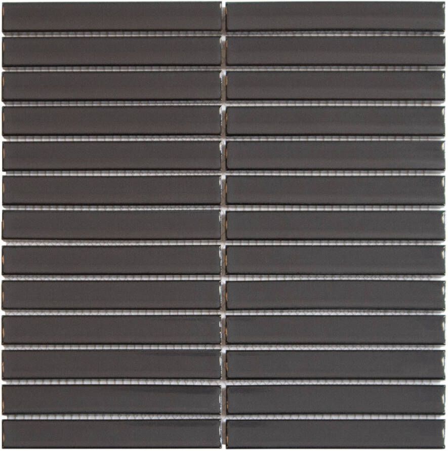 The Mosaic Factory Sevilla mozaïektegel 29.6x29.9cm wandtegel Rechthoek Porselein Carbon Gray Glans SEF-OH-20915