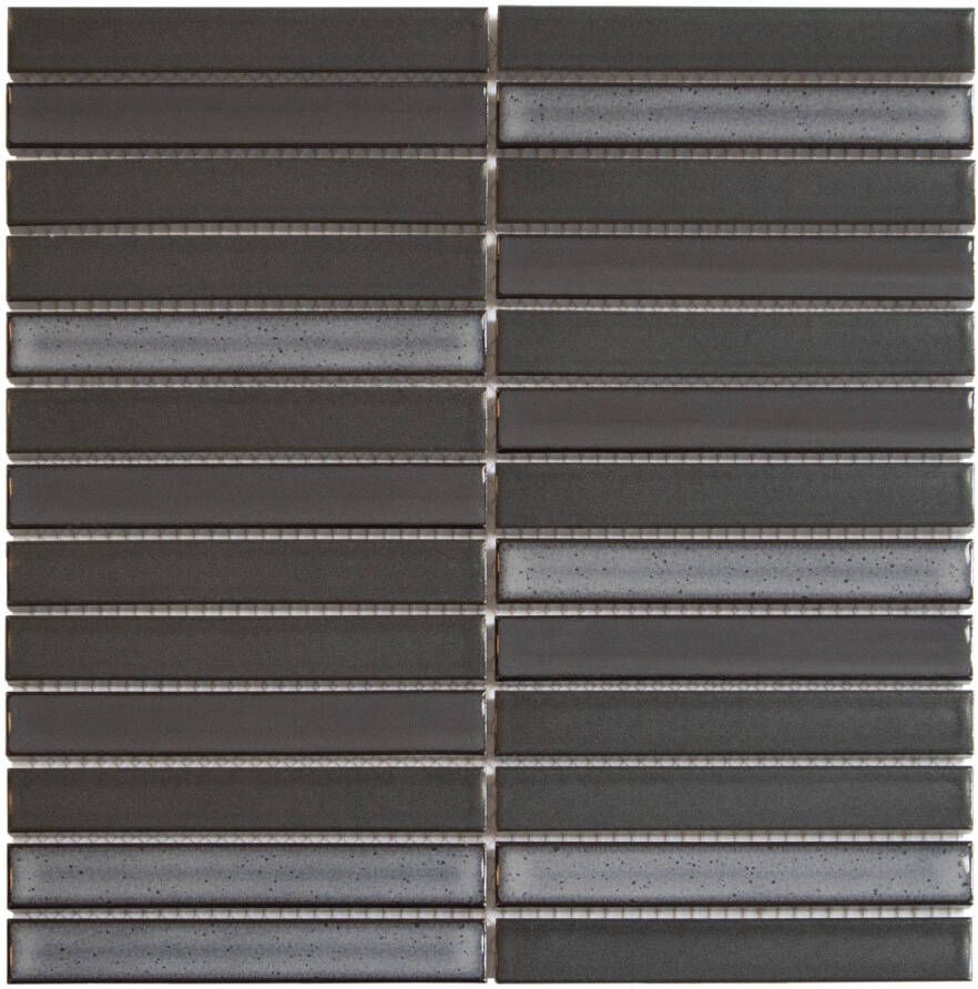 The Mosaic Factory Sevilla mozaïektegel 29.6x29.9cm wandtegel Rechthoek Porselein Carbon Shades of Gray mat glans SEF-OH-MIX-1