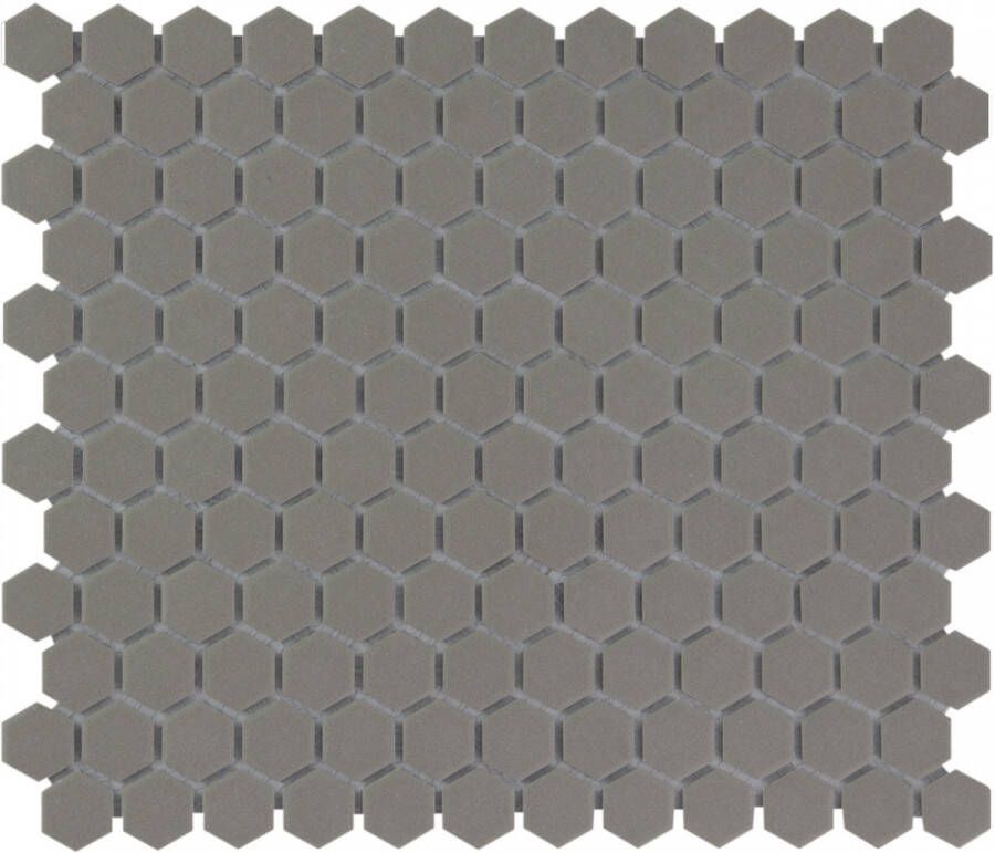 The Mosaic Factory London kleine hexagon mozaïek tegels 26x30 donkergrijs