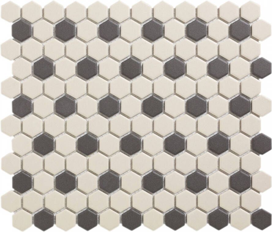 The Mosaic Factory London hexagon mozaïek tegels 26x30 wit zwart 36