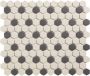 The Mosaic Factory London mozaiëktegel 2 3x2 3x0 6cm vloertegel binnen buiten hexagon overglaasd porselein vorstbestendig 36 stippen wit met zwart LOH-Mayfair-36 - Thumbnail 2