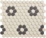 The Mosaic Factory London mozaïektegel 26x30cm wand en vloertegel Zeshoek Hexagon Porselein White + Black Mat LOH-Kensington-4 - Thumbnail 2