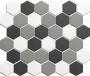 The Mosaic Factory London mozaïektegel 28.2x32.1cm wand en vloertegel Zeshoek Hexagon Porselein Contrast mix Mat LOH10MIX3 - Thumbnail 2