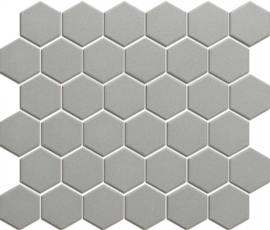 The Mosaic Factory London hexagon mozaïek tegels 28x33 donkergrijs