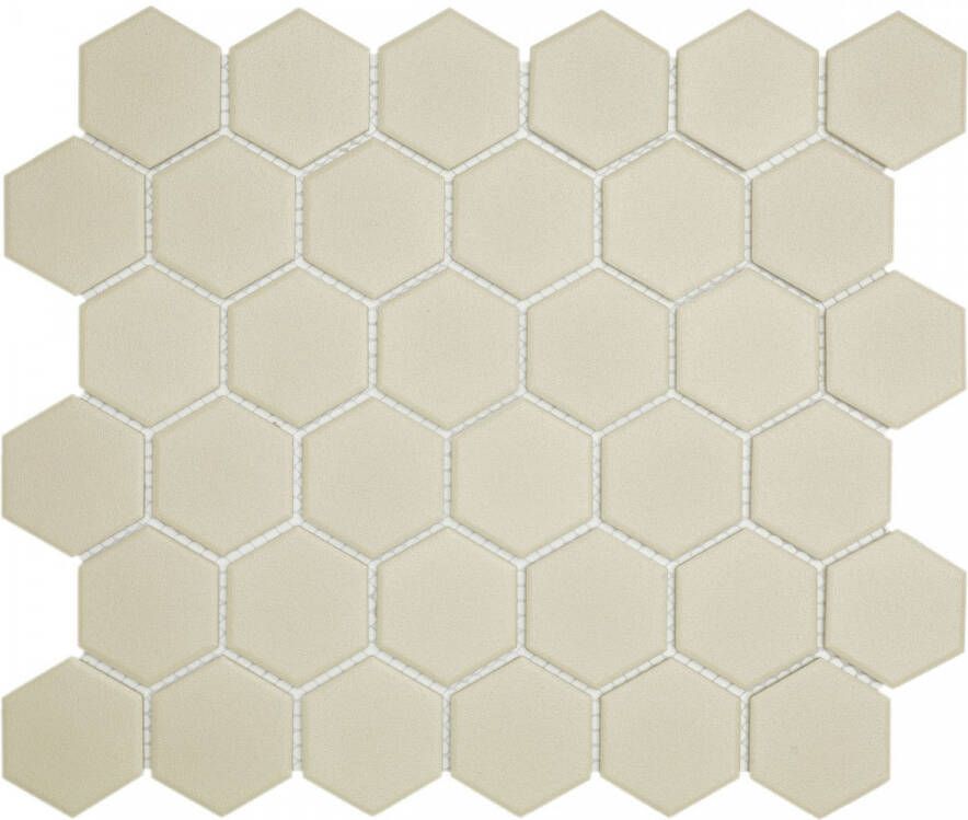 The Mosaic Factory London mozaiëktegel 5, 1x5, 9x0, 6cm hexagon onverglaasd porselein vloertegel voor binnen en buiten vorstbestendig R11 wit LOH1010 online kopen