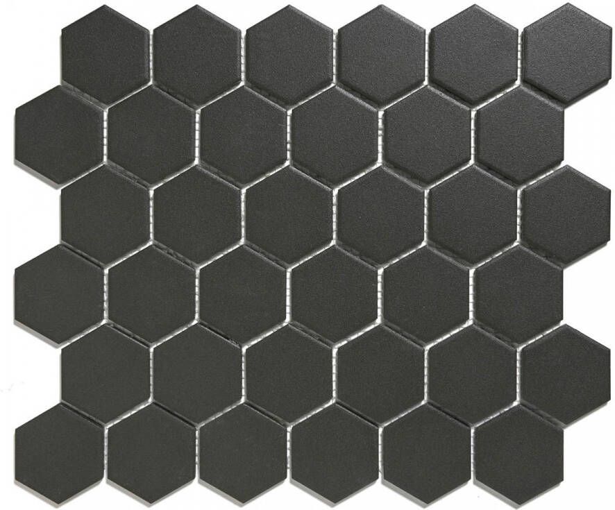 The Mosaic Factory London hexagon mozaïek tegels 28x33 zwart