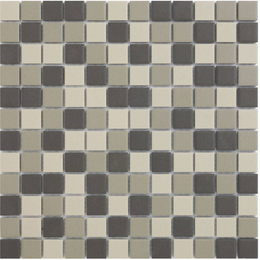The Mosaic Factory London vierkante mozaïek tegels 30x30 grijs donkergrijs zwart