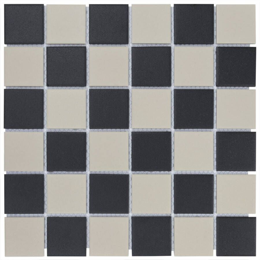 The Mosaic Factory London vierkante mozaïek tegels 31x31 chessboard