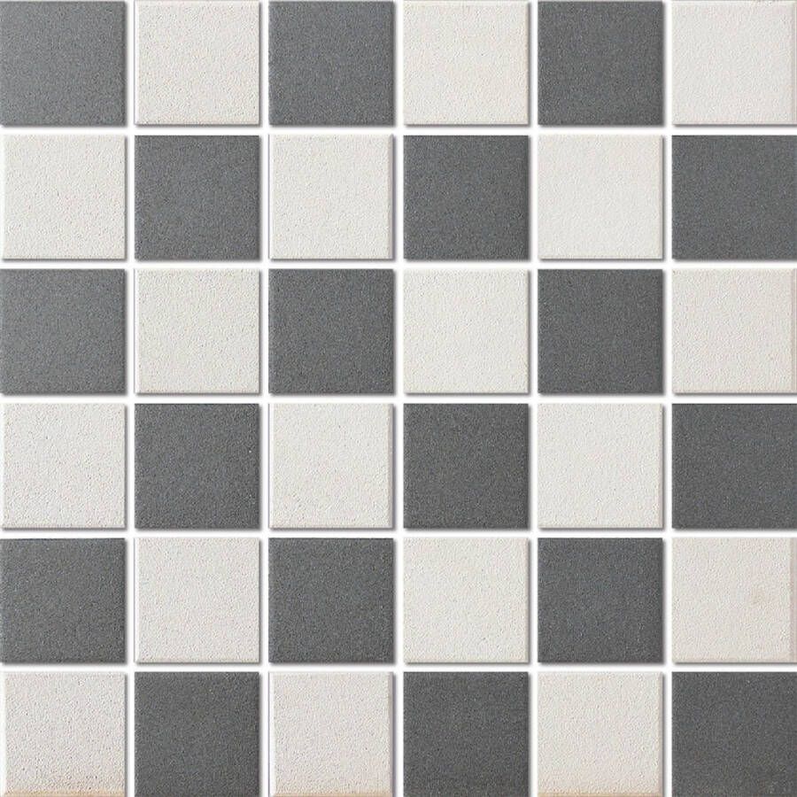 The Mosaic Factory London vierkante mozaïek tegels 31x31 chessboard super wit