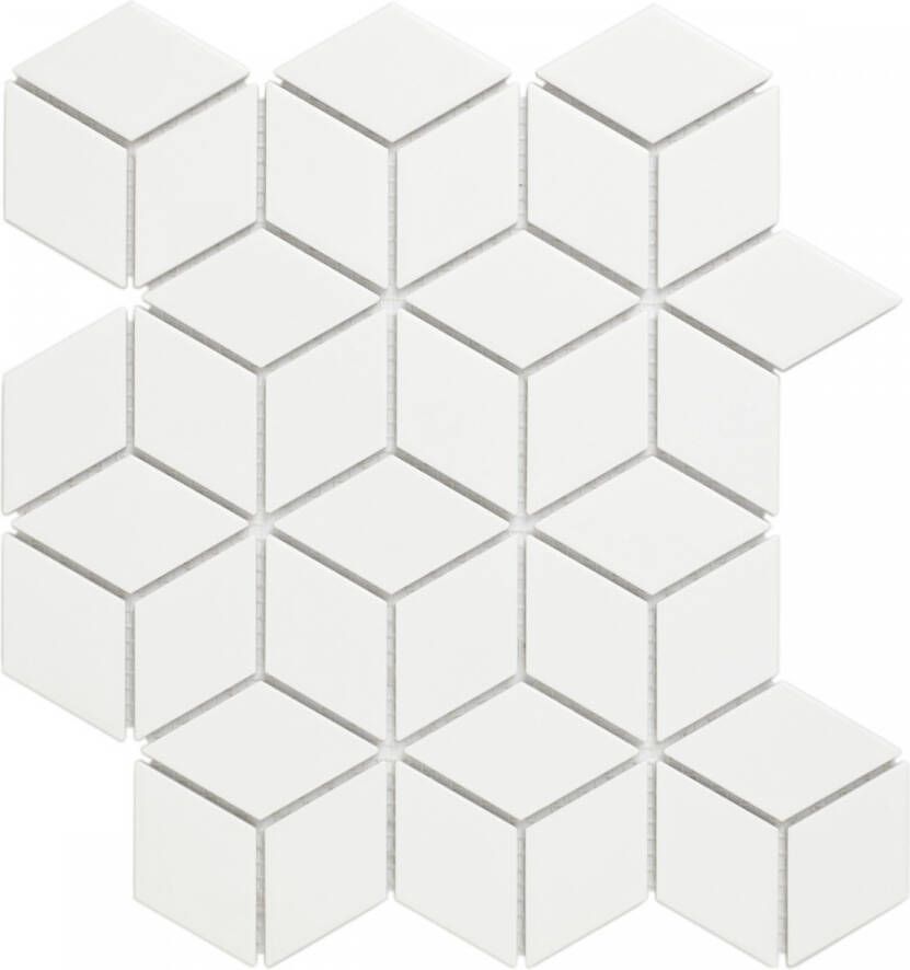 The Mosaic Factory Paris mozaïek tegels 27x31 kubus wit mat