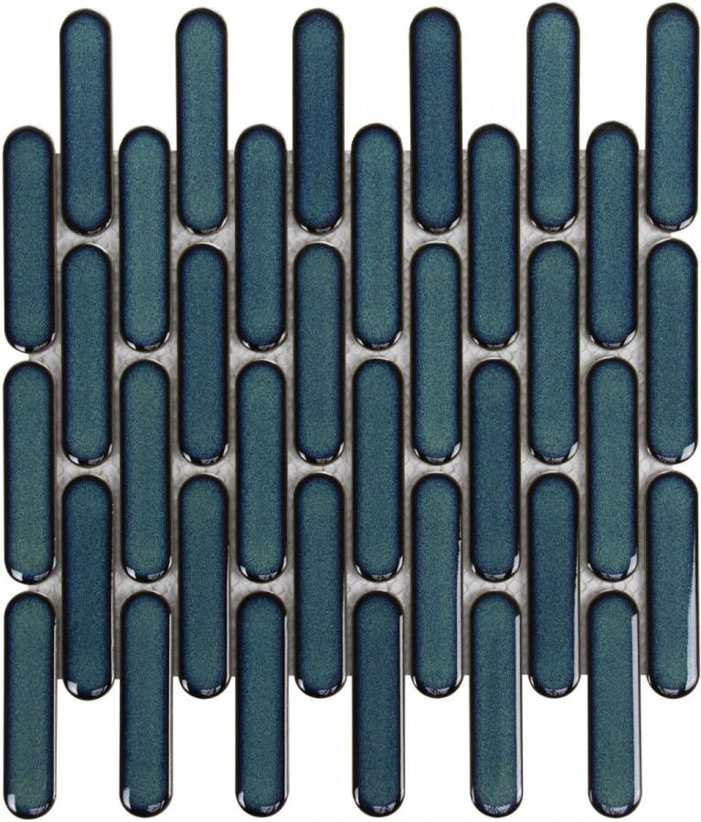 The Mosaic Factory Sevilla ovale vinger mozaïek tegels 30x30 azuurblauw