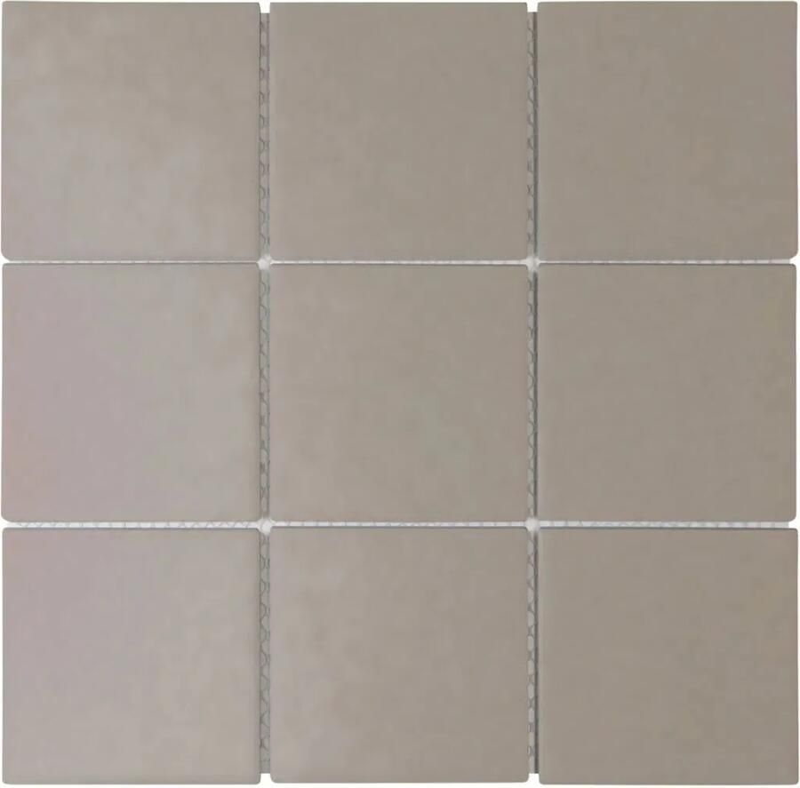 The Mosaic Factory London vierkante mozaïek tegels 95x95 grijs mat