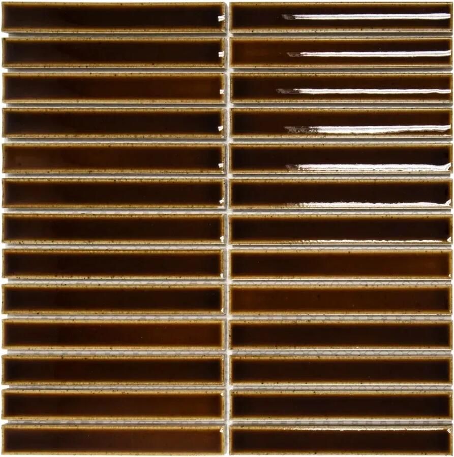 The Mosaic Factory Sevilla smalle vinger 2cm mozaïek tegels 30x30 creme caramel