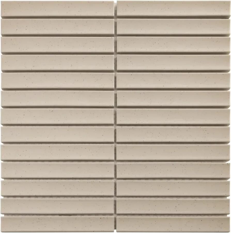 The Mosaic Factory Sevilla smalle vinger 2cm mozaïek tegels 30x30 vanilla speckle matt