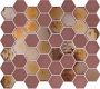 The Mosaic Factory Valencia mozaïektegel 27.6x32.9cm wandtegel Zeshoek Hexagon Gerecycled glas Burgundy mat glans VAL012 - Thumbnail 2