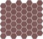 The Mosaic Factory Valencia mozaïektegel 27.6x32.9cm wand en vloertegel Zeshoek Hexagon Gerecycled glas Burgundy Mat VAL12M - Thumbnail 2