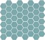 The Mosaic Factory Valencia mozaïektegel 27.6x32.9cm wand en vloertegel Zeshoek Hexagon Gerecycled glas Turquoise Mat VAL25M - Thumbnail 2