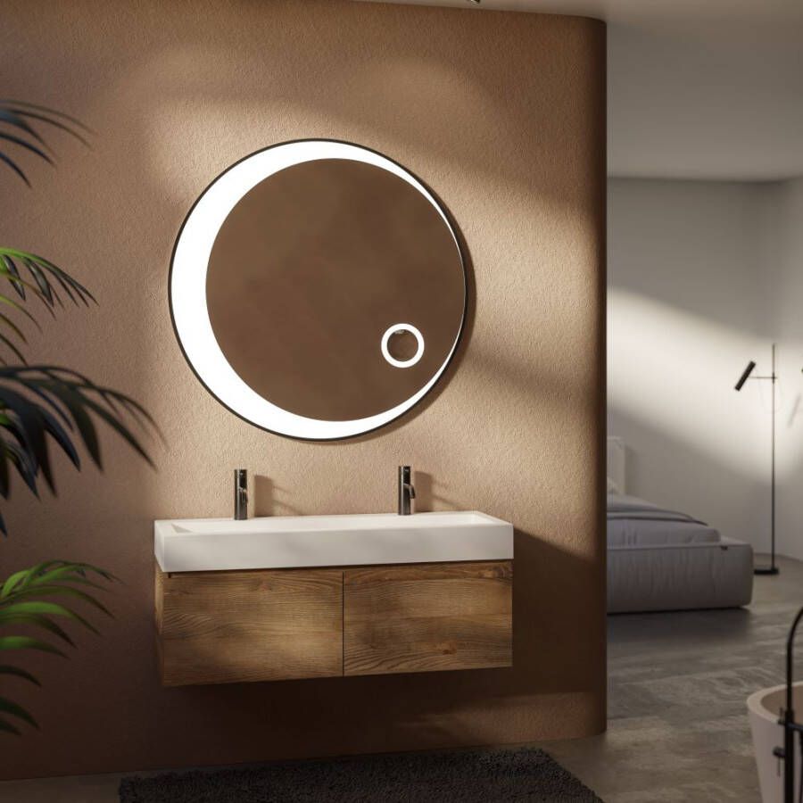 Thebalux M07 ronde spiegel 110cm met verlichting verwarming en vergrootspiegel