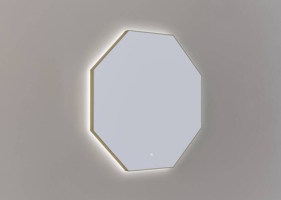 Thebalux M15 spiegel 100x100cm met verlichting en verwarming messing