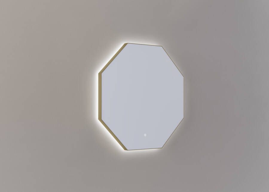Thebalux M15 spiegel 80x80cm met verlichting en verwarming messing