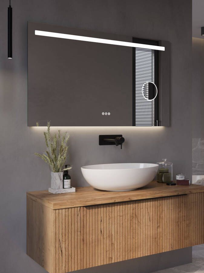 Thebalux M24 spiegel 140x70cm met verlichting verwarming en vergrootspiegel