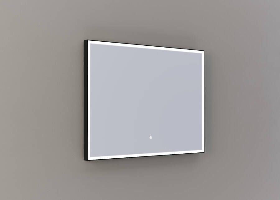 Thebalux M26 spiegel 100x75cm met verlichting en verwarming mat zwart