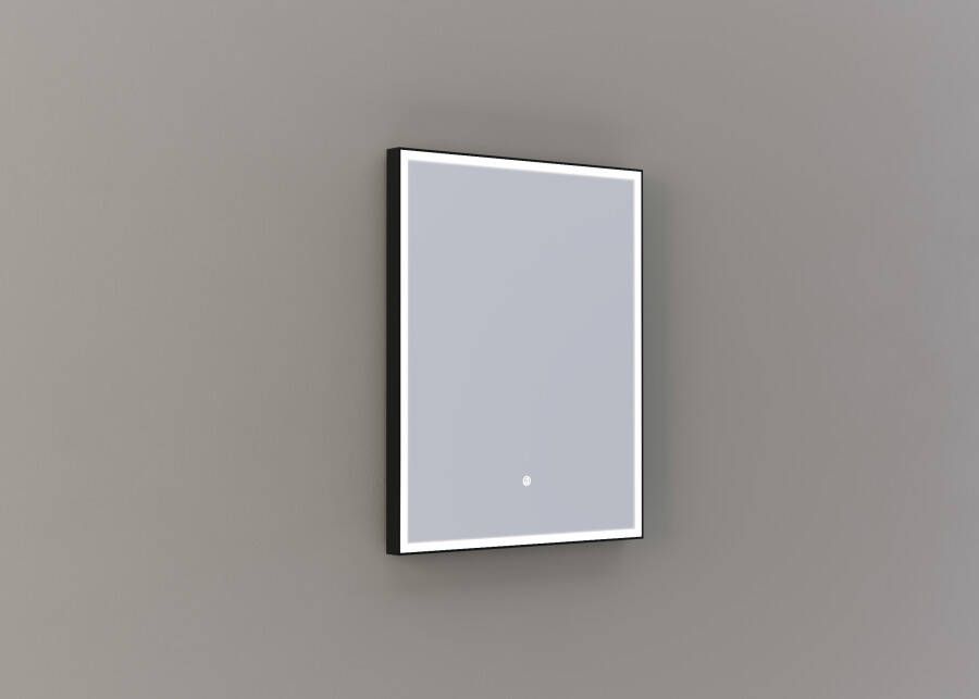 Thebalux M26 spiegel 60x75cm met verlichting en verwarming mat zwart