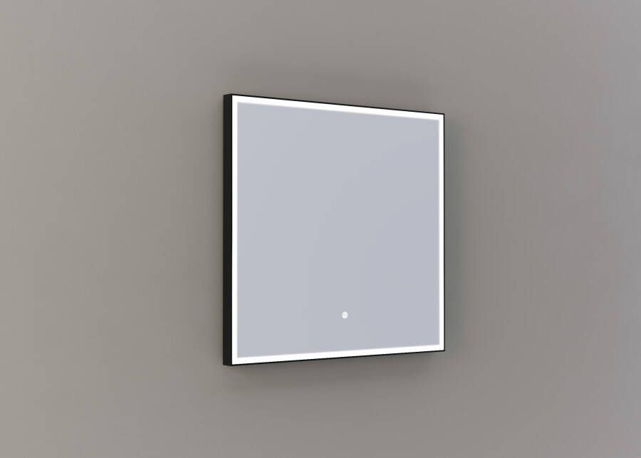 Thebalux M26 spiegel 80x75cm met verlichting en verwarming mat zwart
