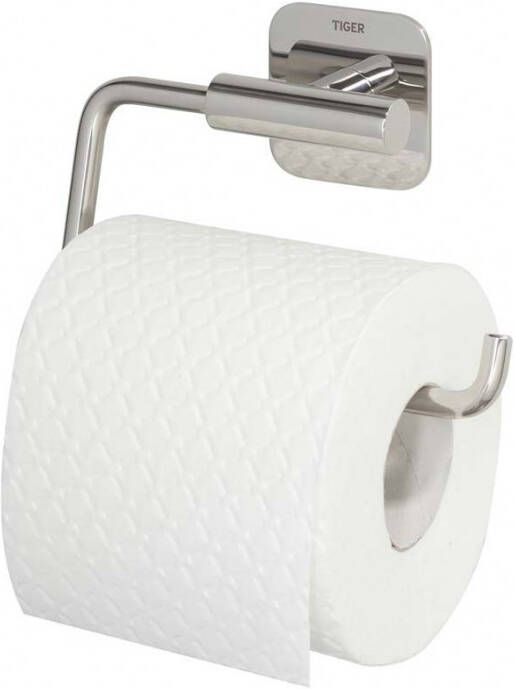 Tiger Colar Toiletrolhouder zonder klep zelfklevend gepolijst RVS 1314030346