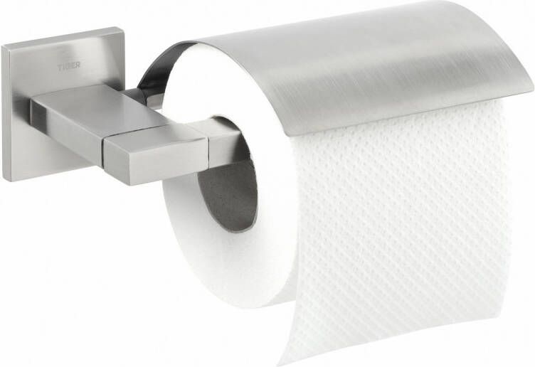 Tiger Items Toiletrolhouder met klep RVS geborsteld 17.1x5.2x13.2cm CO284120946