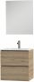 Tiger Loft badmeubel met spiegel en witte wastafel 60cm chalet eiken - Thumbnail 1