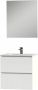 Tiger Loft badmeubel met spiegel en witte wastafel 60cm hoogglans wit - Thumbnail 1