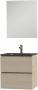 Tiger Loft badmeubel met spiegel en zwarte wastafel 60cm naturel eiken - Thumbnail 1